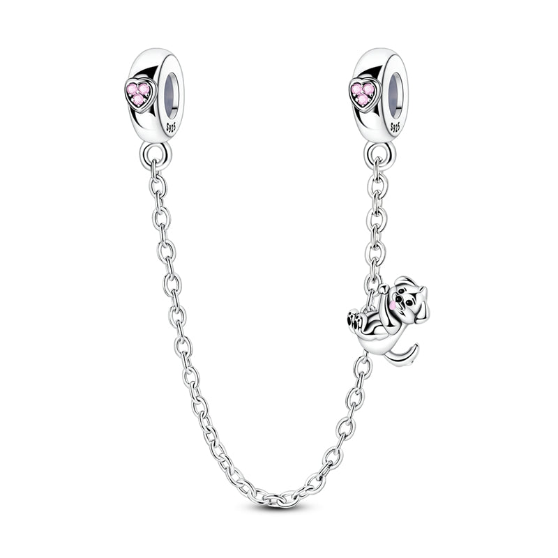 Puppy Swing with Pink Heart Safety Chain Charm