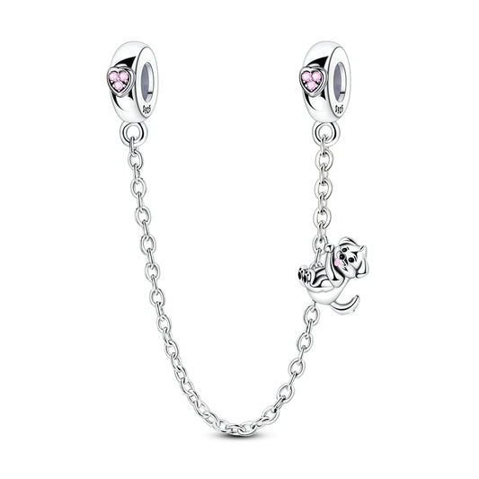Puppy Swing with Pink Heart Safety Chain Charm