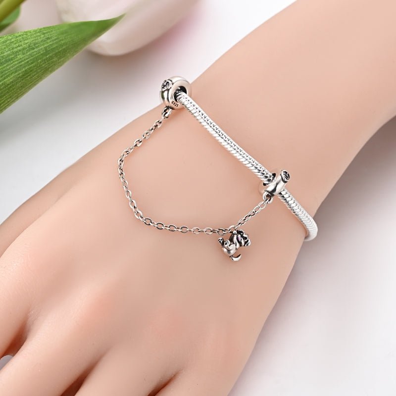 Puppy Swing with Pink Heart Safety Chain Charm
