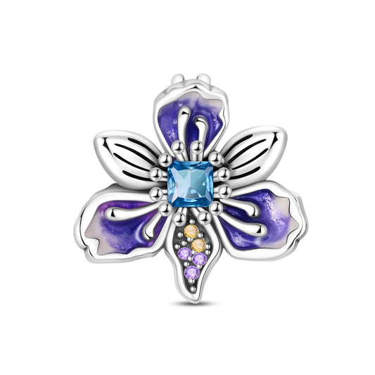 Purple Blossom Flower Charm