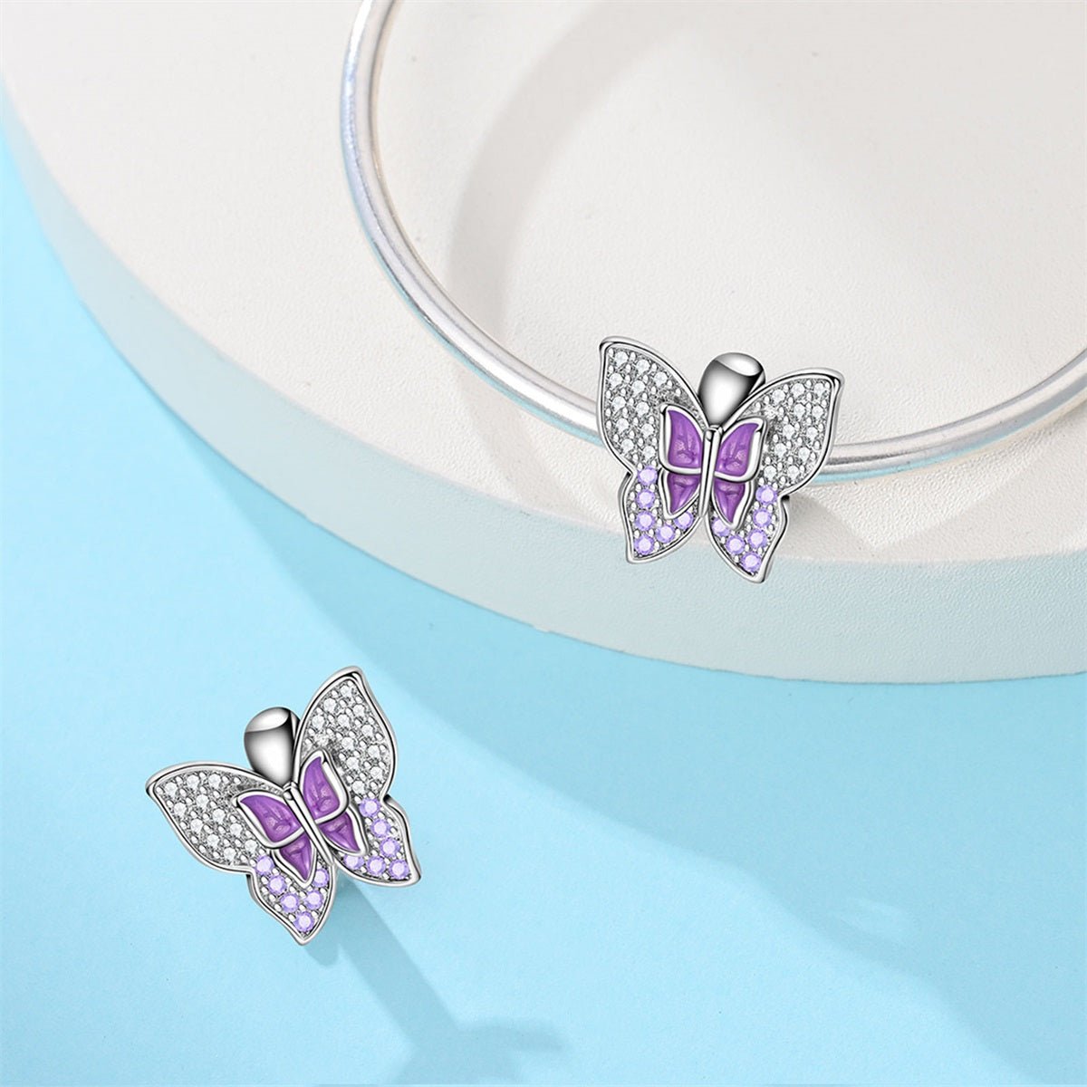 Purple Butterfly Sparkle Charm
