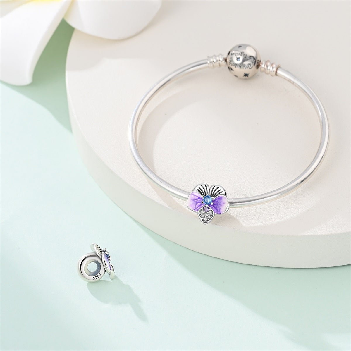 Purple Orchid Flower Charm