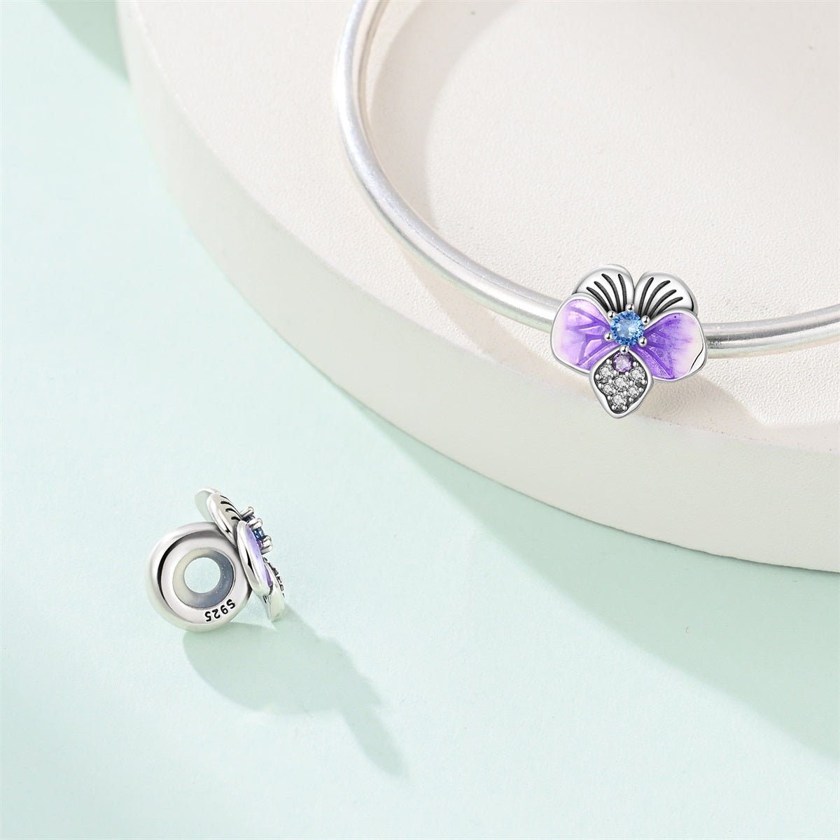 Purple Orchid Flower Charm
