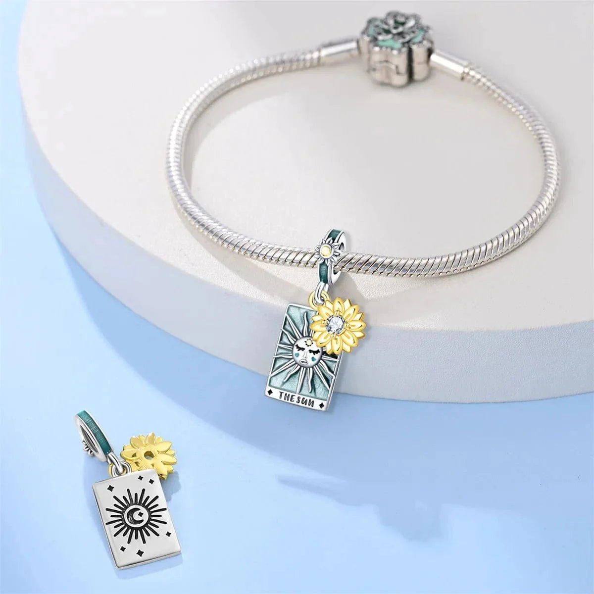 Radiant Sun Tarot Card Dangle Charm