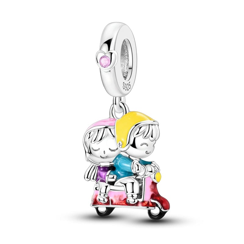 Romantic Scooter Ride Couple Charm