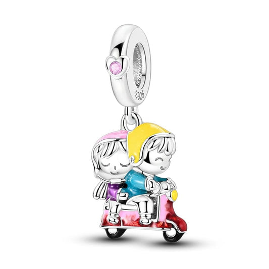 Romantic Scooter Ride Couple Charm