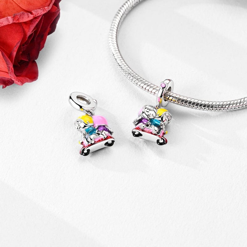 Romantic Scooter Ride Couple Charm