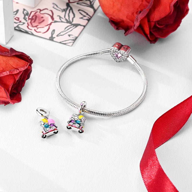 Romantic Scooter Ride Couple Charm