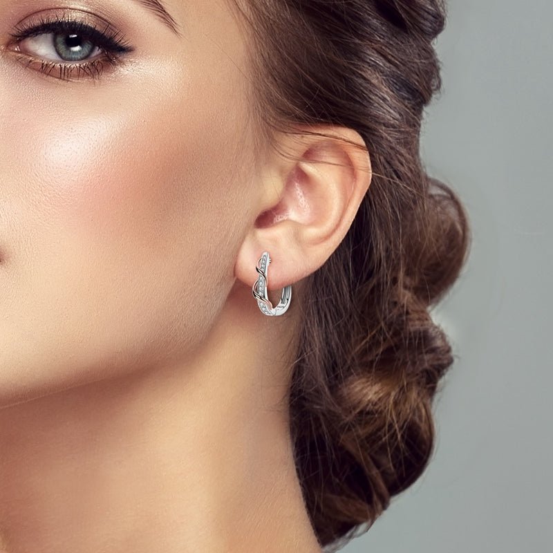 Rose Gold & Silver Twisted Hoop Earrings