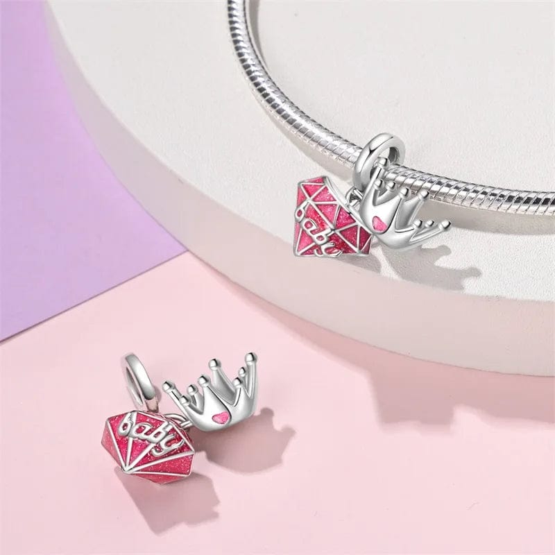 Royal Baby Diamond Crown Charm