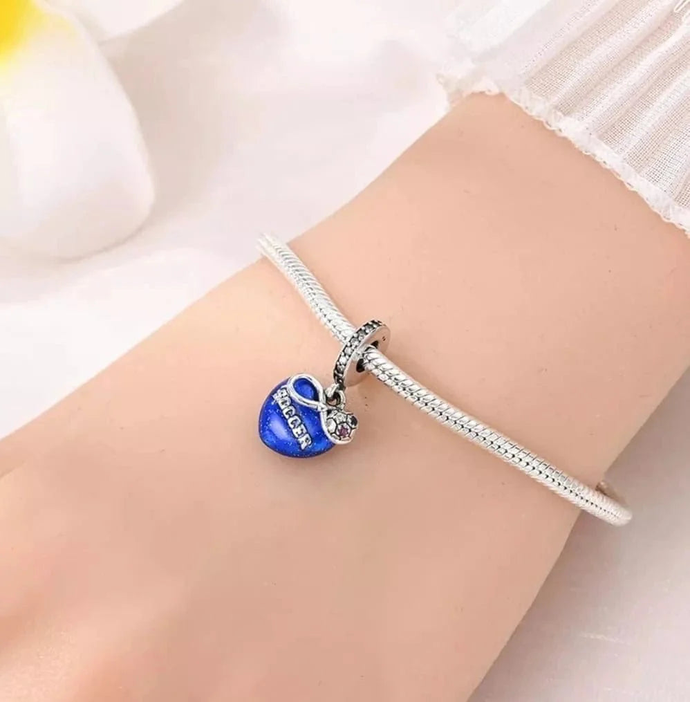 Soccer Forever Heart Dangle Charm