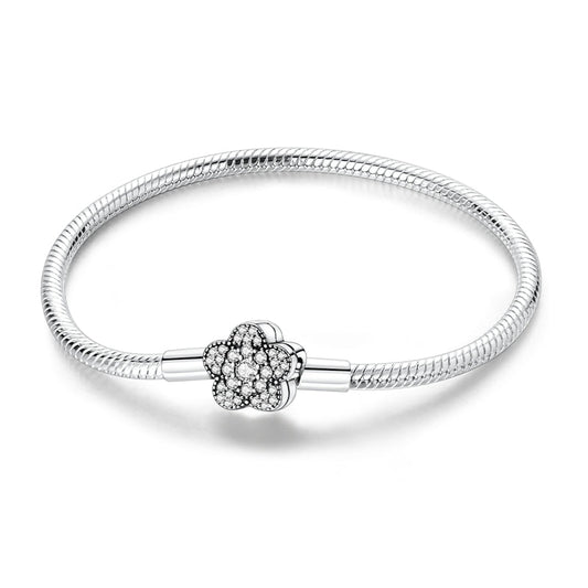 Sparkling Floral Charm Bracelet