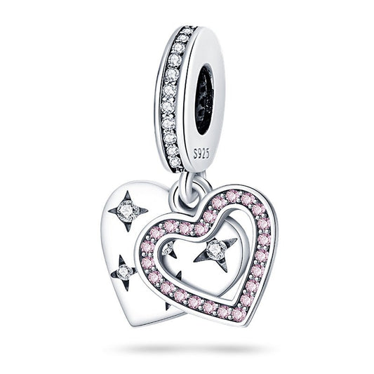 Sparkling Freehand Heart Dangle Charm