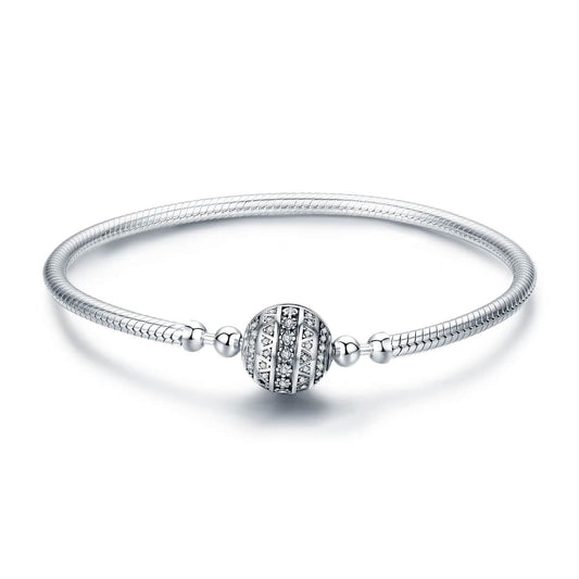 Sparkling Globe Clasp Charm Bracelet