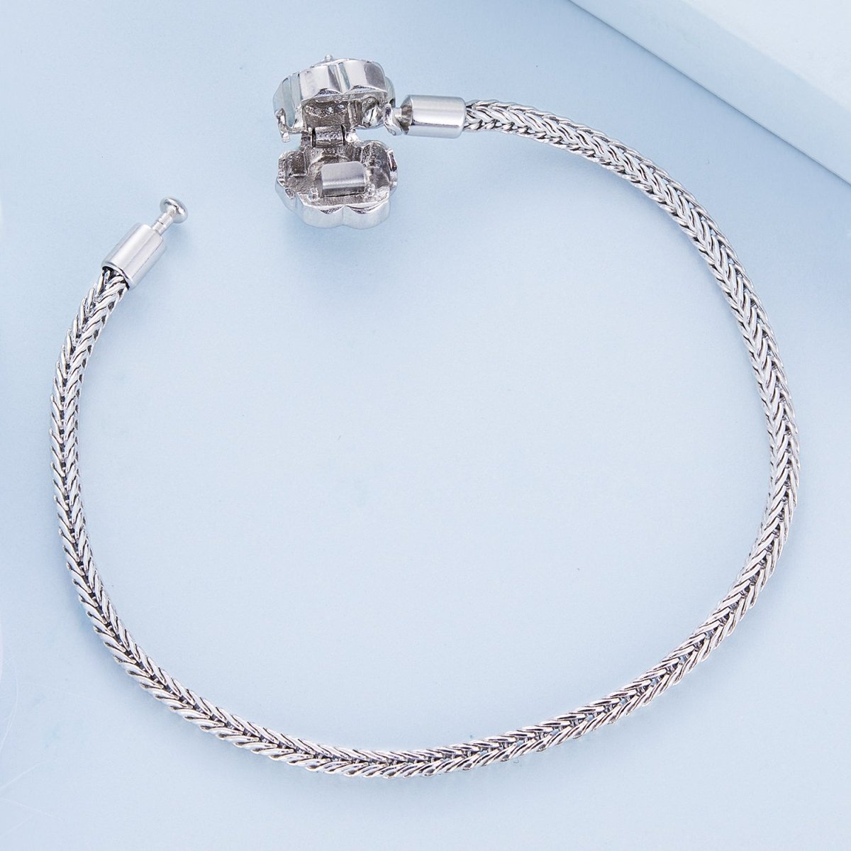 Sparkling Rose Blossom Charm Bracelet