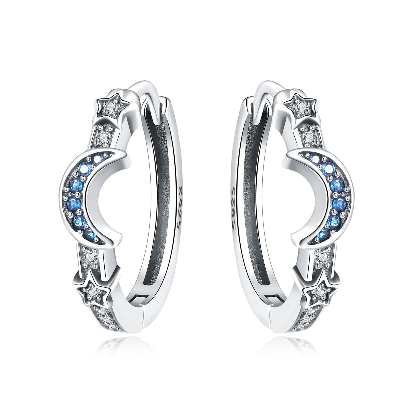 Star & Moon Hoop Earrings