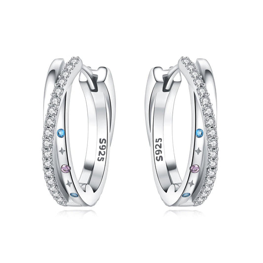 Stellar Sparkle Crossover Hoops