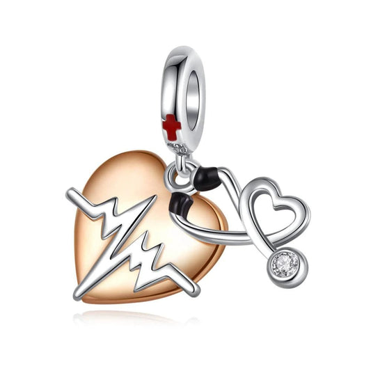 Stethoscope Heart Dangle Charm