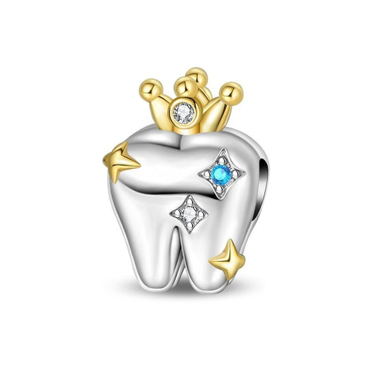Tooth with Crown Charm