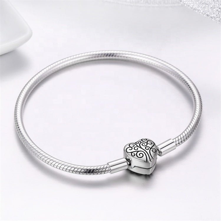 Tree of Life Heart Clasp Charm Bracelet