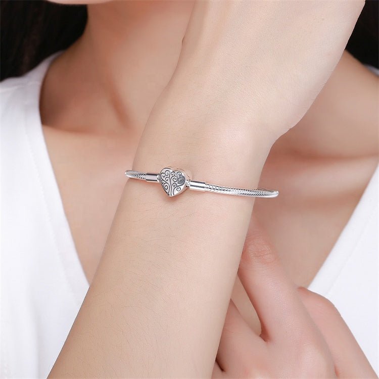 Tree of Life Heart Clasp Charm Bracelet