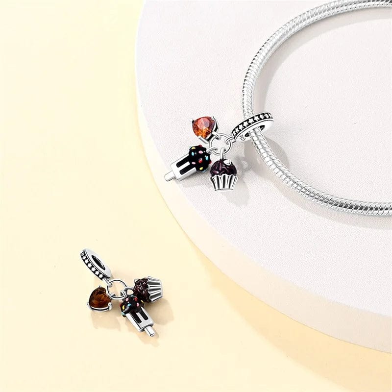 Triple Chocolate Ice Cream Cake Dangle Charm