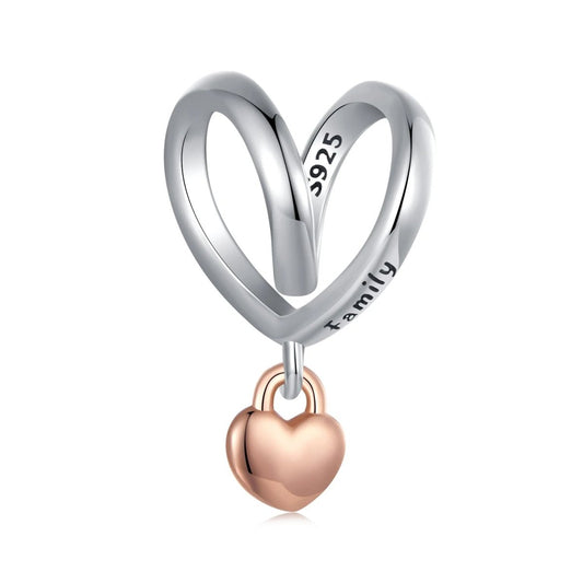 Two-tone Wrapped Heart Charm