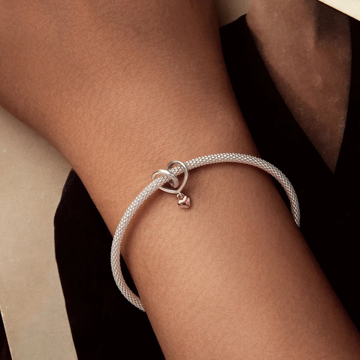 Two-tone Wrapped Heart Charm