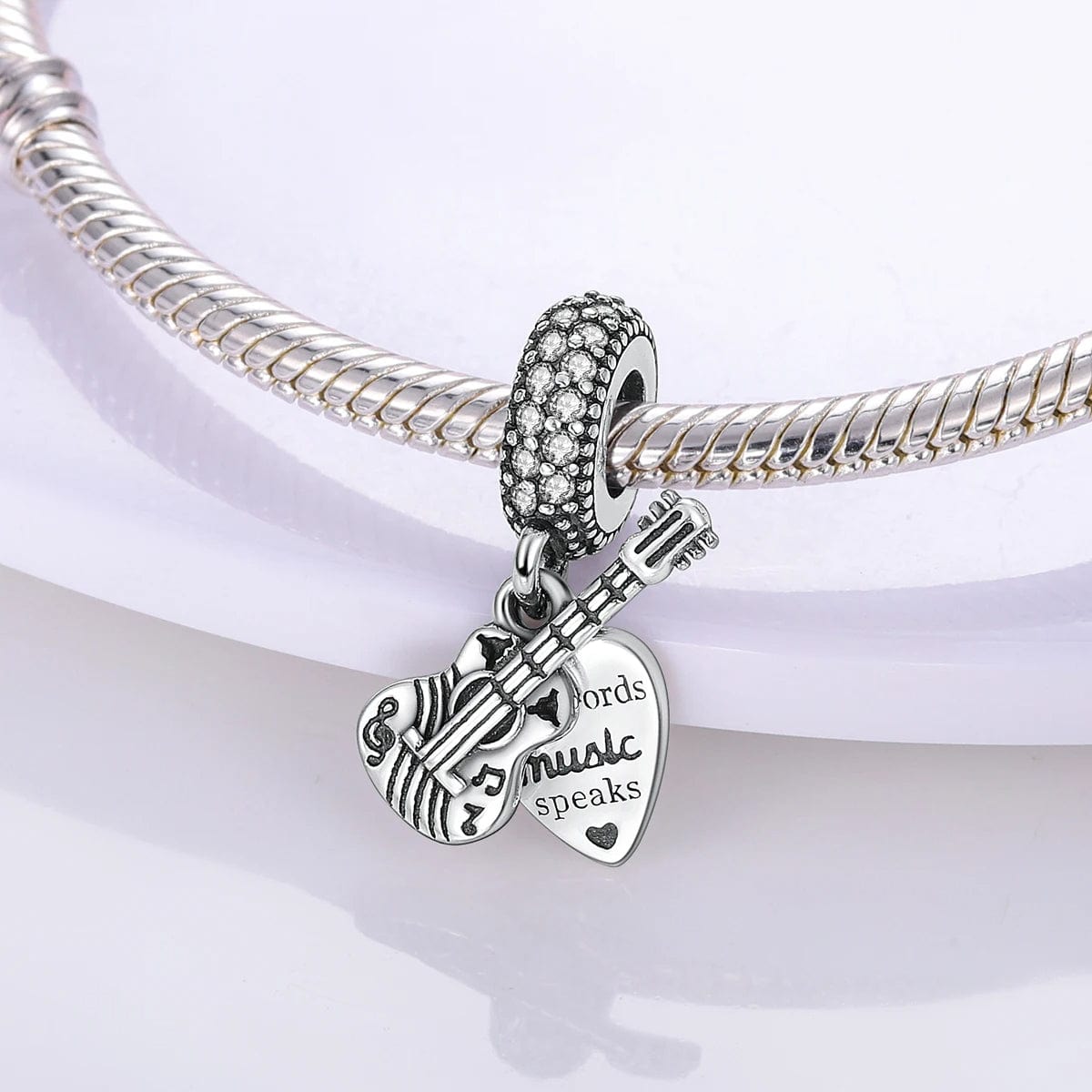 When Words Fail Music Speaks Guitar Charm